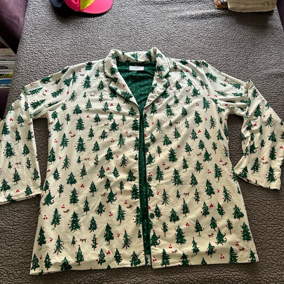 SweetHoney Green and Red Tree Print Pajama Bottoms - Picture 3 of 3